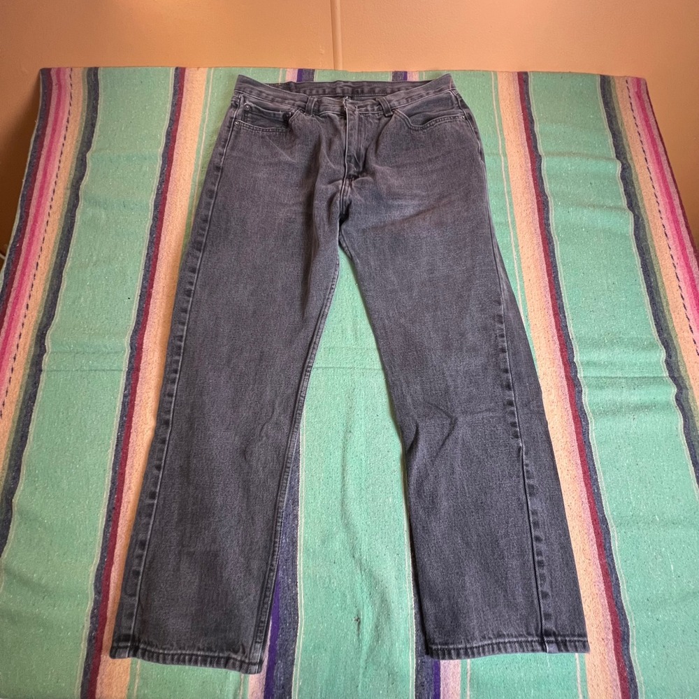 Levis 505 Jeans Mens 36x30 Black Regular Fit Straight Leg Cotton Denim Pants